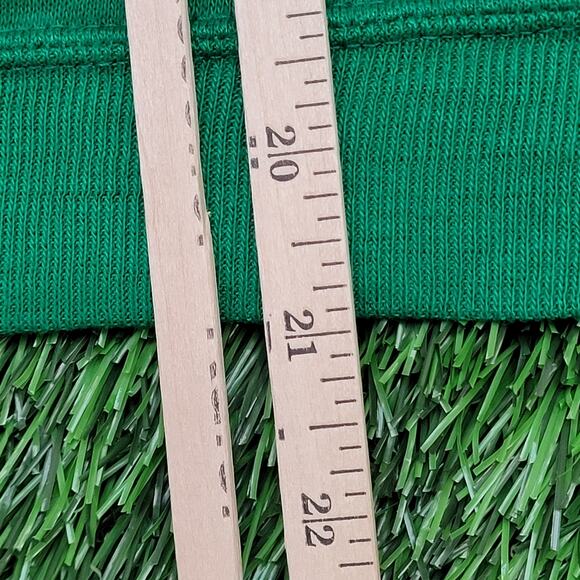 Vintage 80s Blank Ringer Sweatshirt Women Medium 18x21 Green - Picture 9 of 9